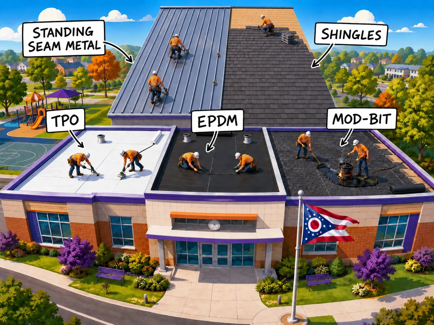How Ohio Schools Choose the Right Commercial Roofing System