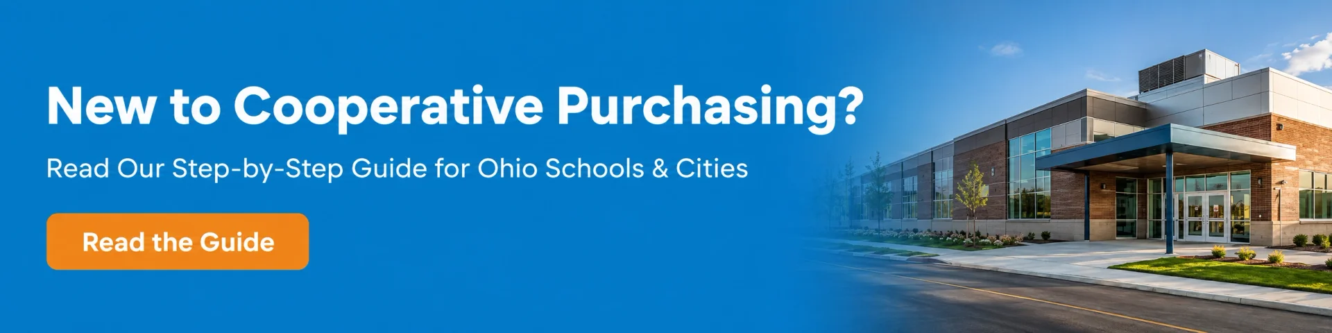 Banner graphic reading New to Cooperative Purchasing, a step-by-step guide for Ohio schools and cities